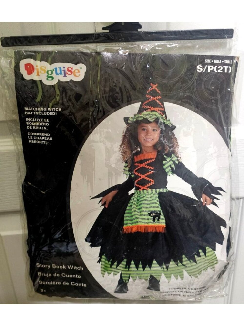 Story Book Witch Costume Toddler Girls 2T Pretty Dress Hat Green Halloween NEW